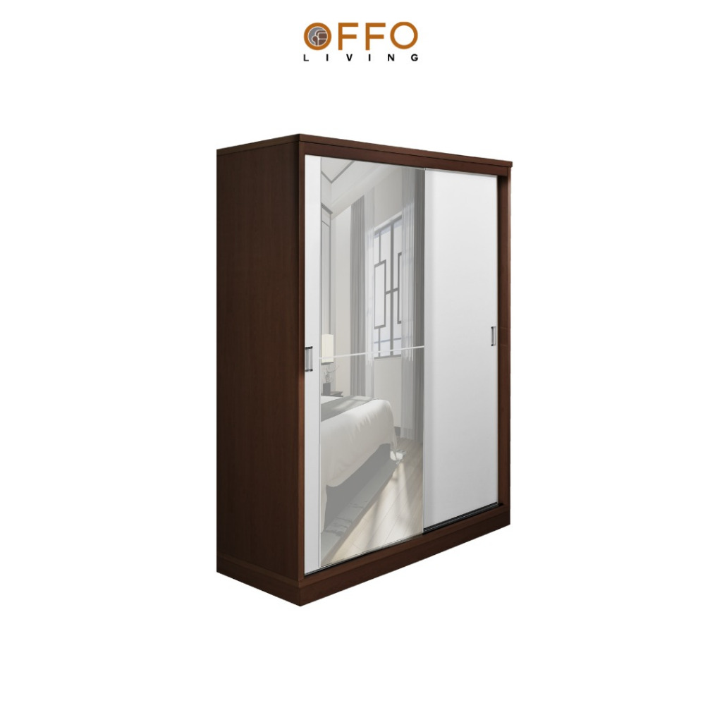 Lemari Pakaian Sliding Milano 2 Pintu Brown Teak 2