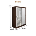 Lemari Pakaian Sliding Milano 2 Pintu Brown Teak 4