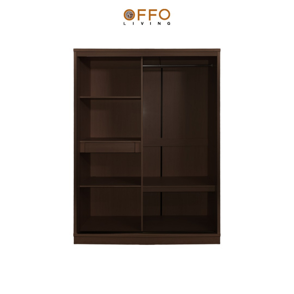 Lemari Pakaian Sliding Milano 2 Pintu Brown Teak 5