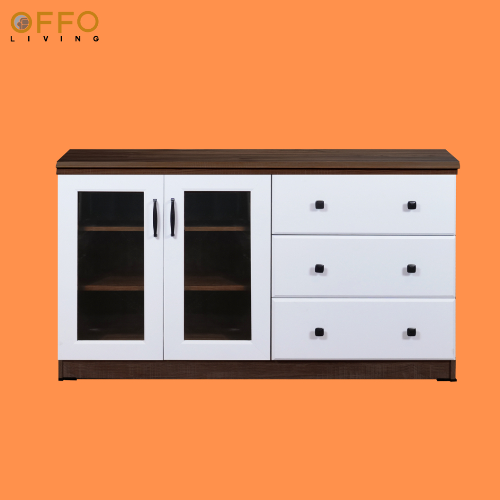 Lemari Hias Rendah 3 Laci Walnut 3