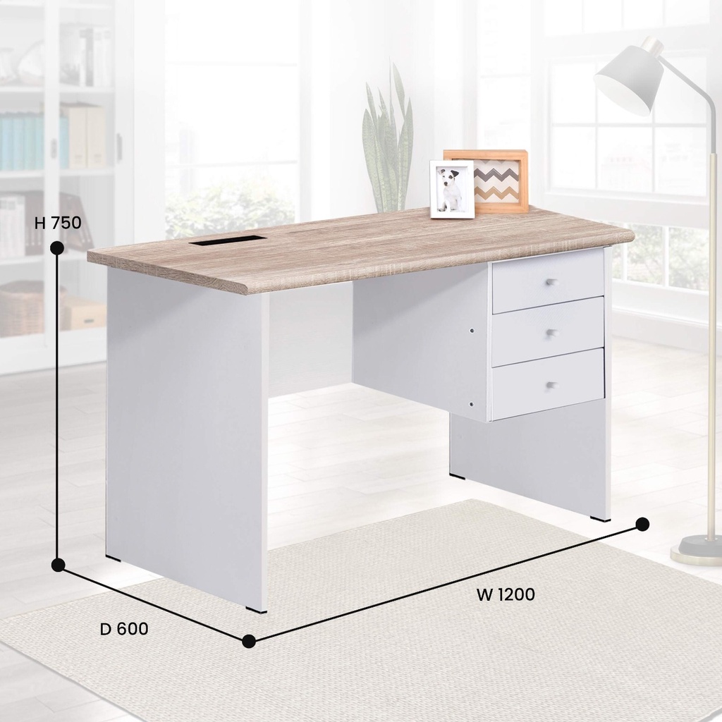 Meja Kerja 1207 dengan 3 Laci 3