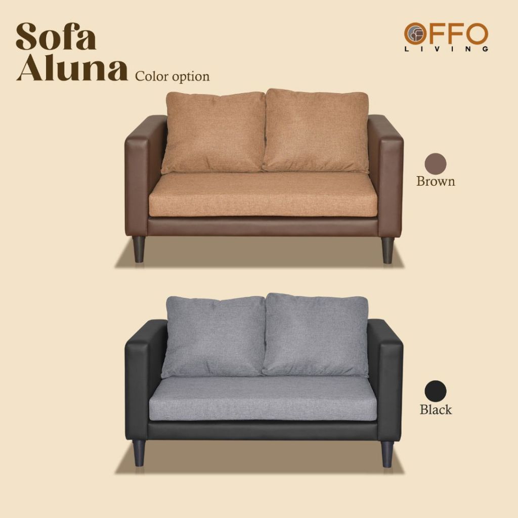 Sofa Aluna 2 Dudukan Hitam 5
