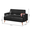 Sofa Louise 2 Dudukan Hitam 4