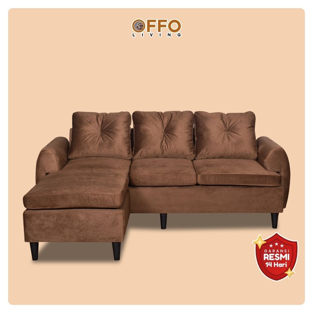 Sofa L Valerie Cokelat 3
