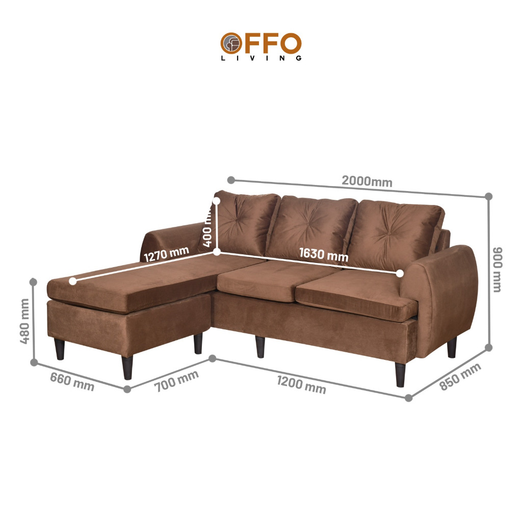 Sofa L Valerie Cokelat 5
