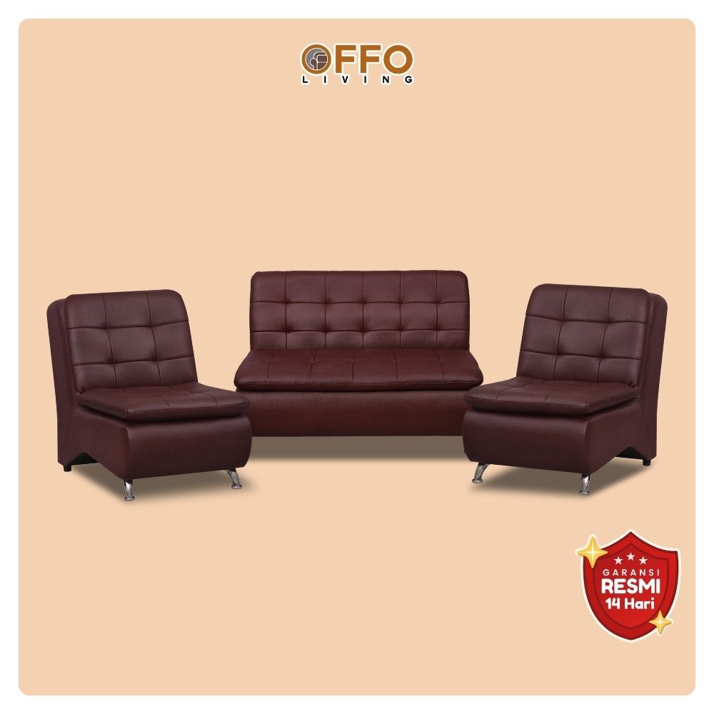 Set Sofa Marvel 2-1-1 Cokelat Tua 2