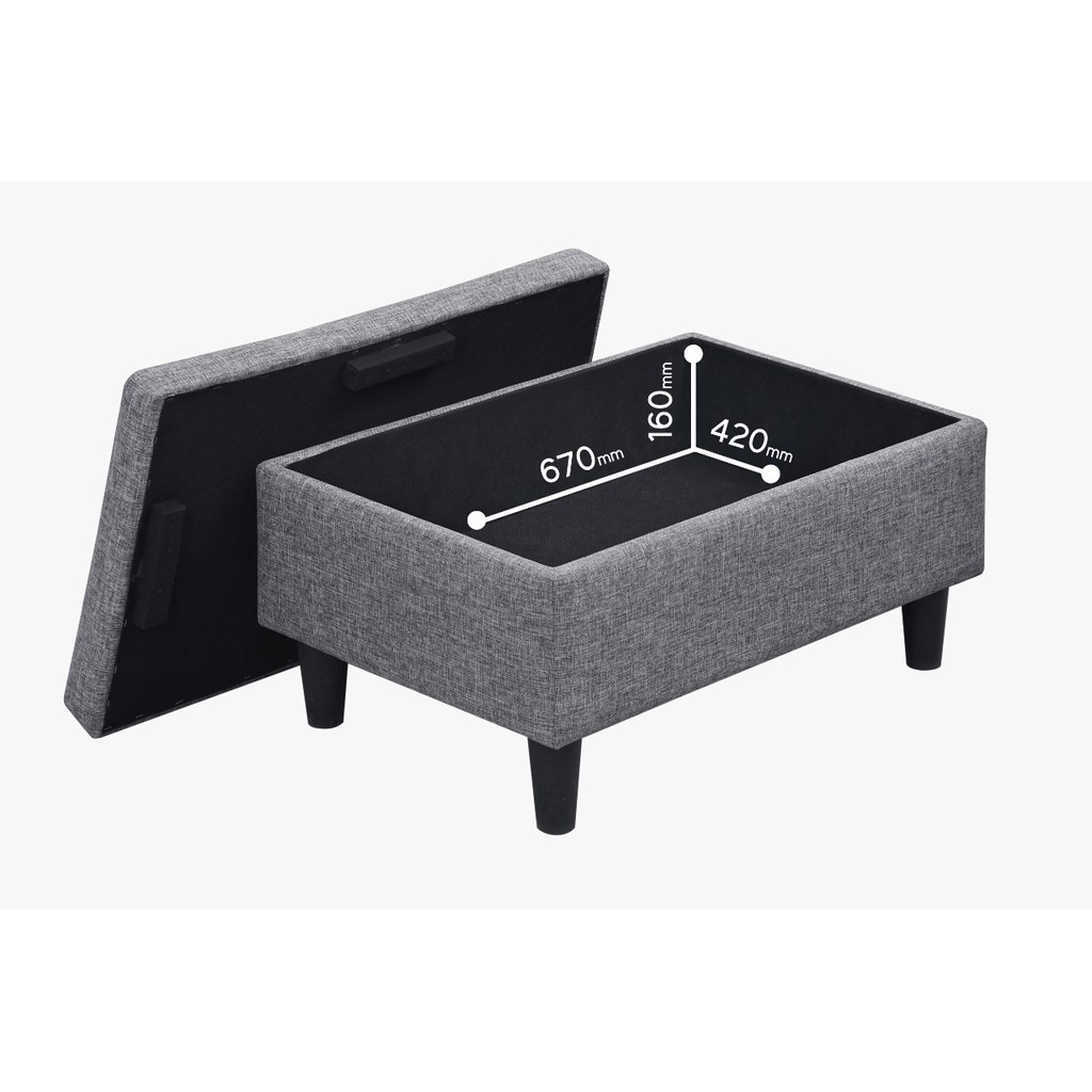 Sofa Tamara 2 Dudukan dengan Puf Abu-Abu Tua 5
