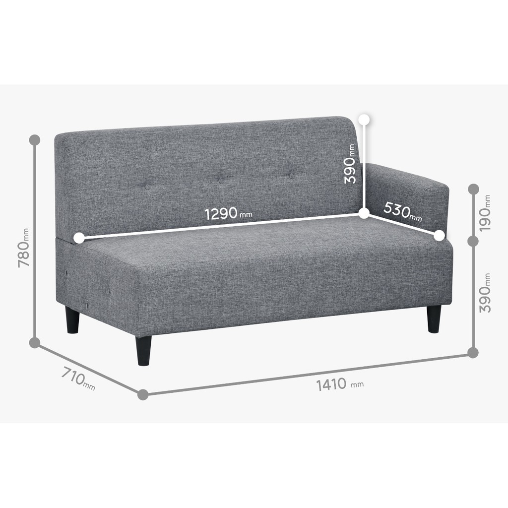 Sofa Tamara 2 Dudukan dengan Puf Abu-Abu Tua 6