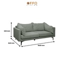 Sofa Uppsala 2 Dudukan Hijau Calypso 3