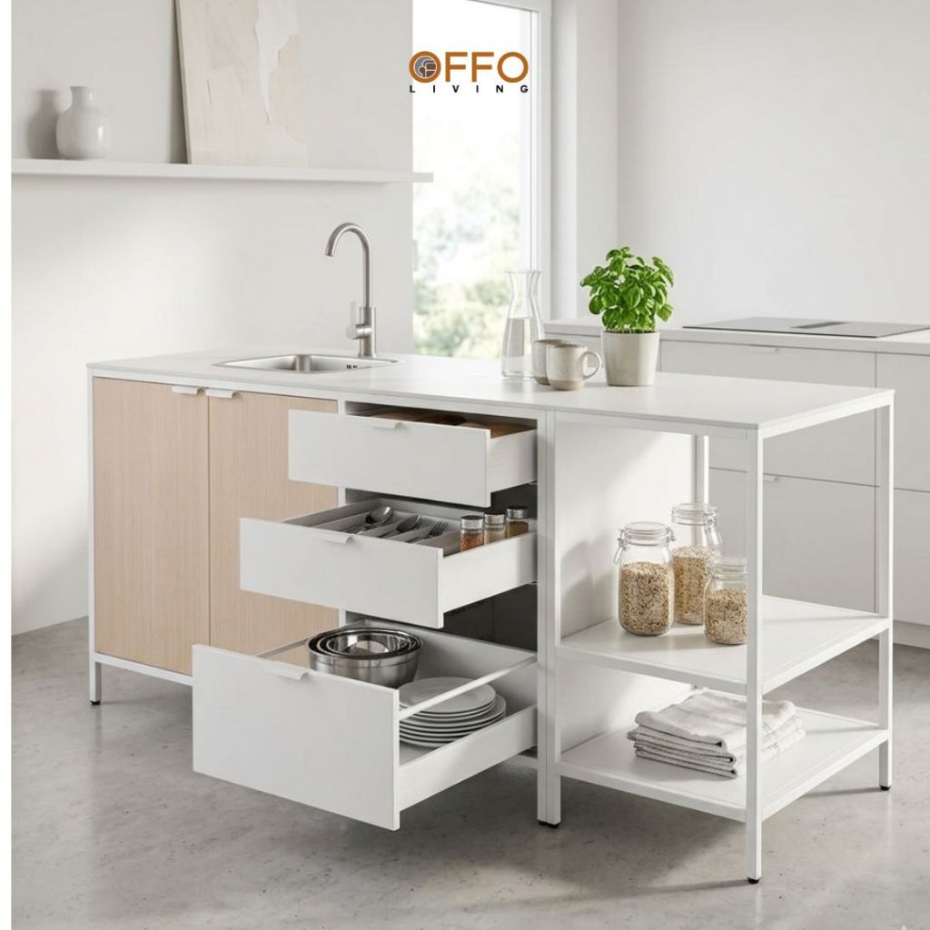 Kabinet Kitchen Set Bawah Besi dengan Bak Cuci