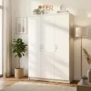 Lemari Pakaian Minimalis 3 Pintu Grey Fabric