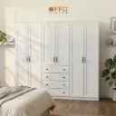 Lemari Pakaian 6 Pintu + 4 Laci