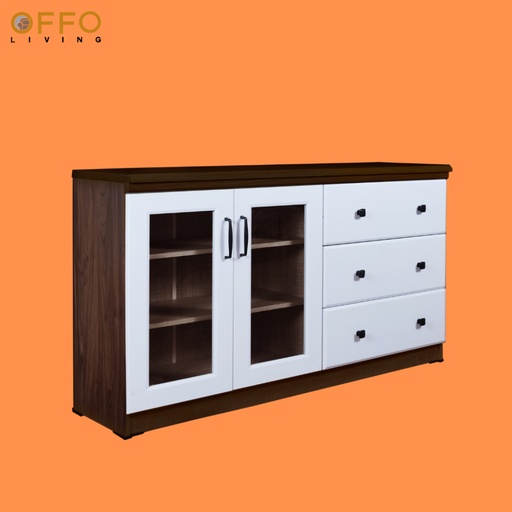 Lemari Hias Rendah 3 Laci Walnut