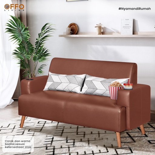 Sofa Louise 2 Dudukan Cokelat