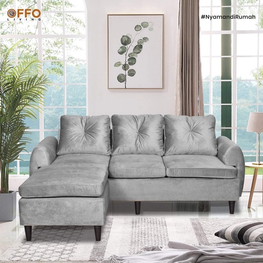 Sofa L Valerie Abu-Abu Tua