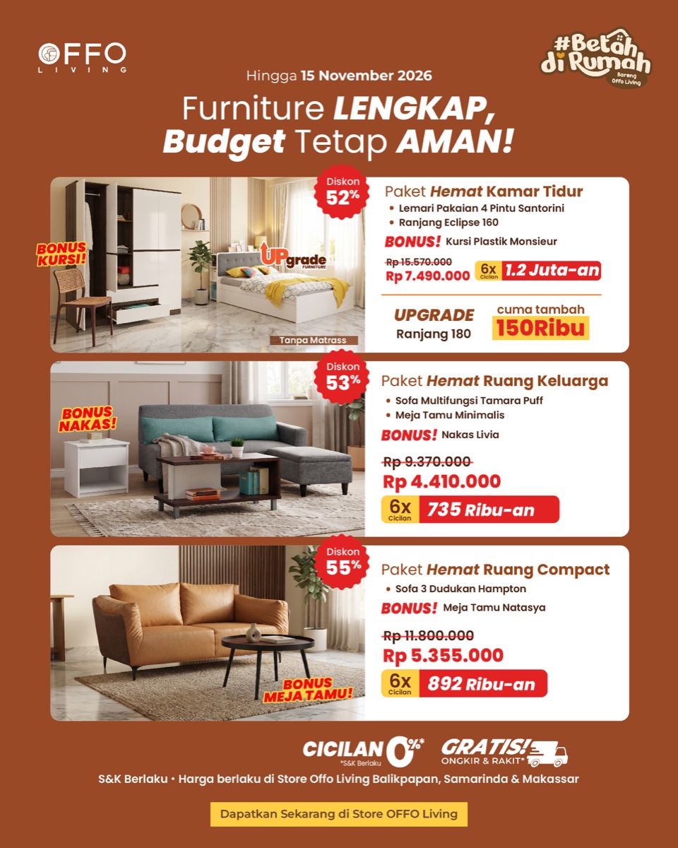 Paket Hemat Kamar Tidur, Ruang Keluarga, Ruang Compact